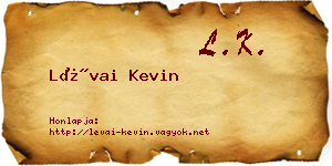 Lévai Kevin névjegykártya